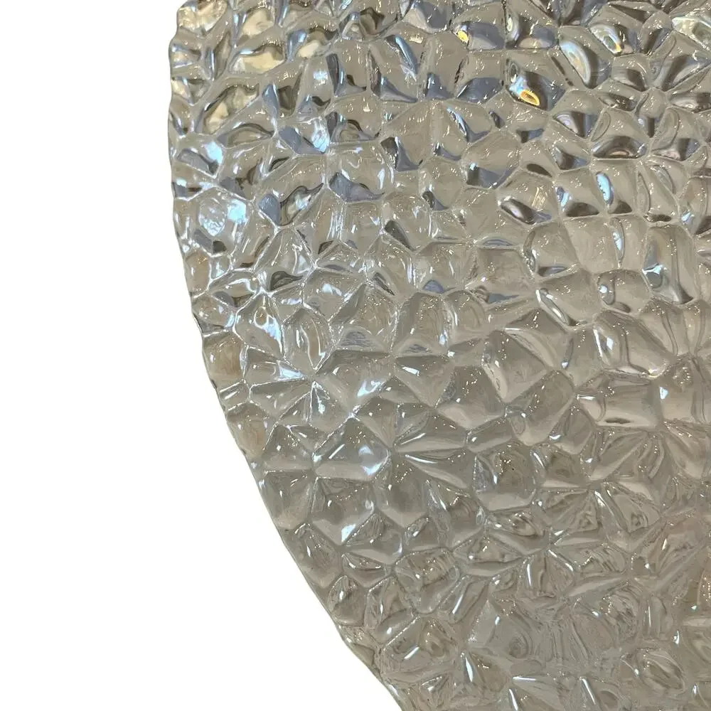 Akcam Turkish Glass 8in Appetizer | Dessert Plate Set of 4 Clear Frosted NEW